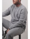 Gri Oversize Yandan Lastikli Erkek Sweatshirt