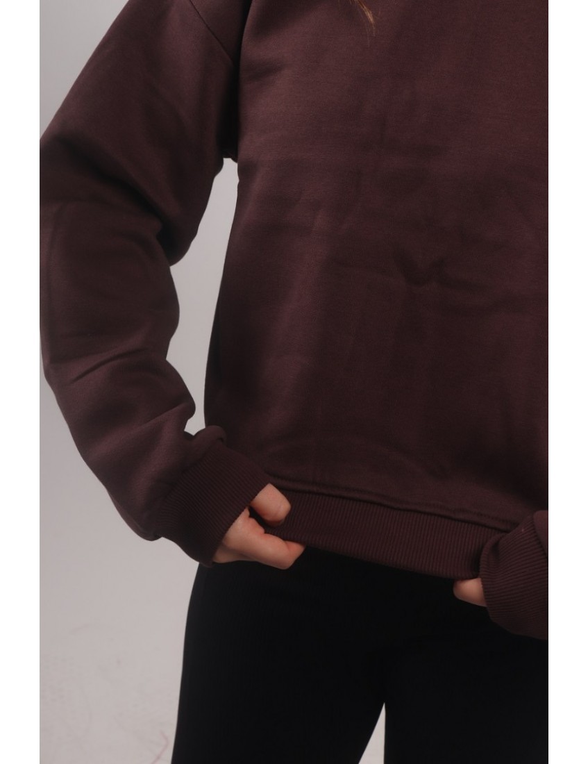 Kahverengi  Oversize Kadın Sweatshirt